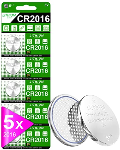 5Plus 5 PCS CR2016 DL2016 2016 ECR2016 3V Lithium Coin Cell Battery Mercury free Long Life Strong Power 3 Volt Lithium Flat Batteries for electronic devices Car Keys Watch household items
