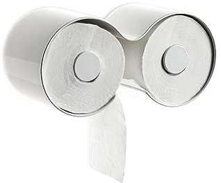 Depot4Design Kali WC-Papierhalter, Toilettenrollenhalter für 2 Rollen, Kunststoff, Weiß, 1313478