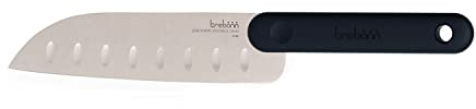 Trebonn - Santoku Knife Black Edition, Santoku-Küchenmesser 18 cm / 7 Klinge aus Japanischem Edelstahl. Soft-Touch-Griff mit Anti-Rutsch-Wirkung