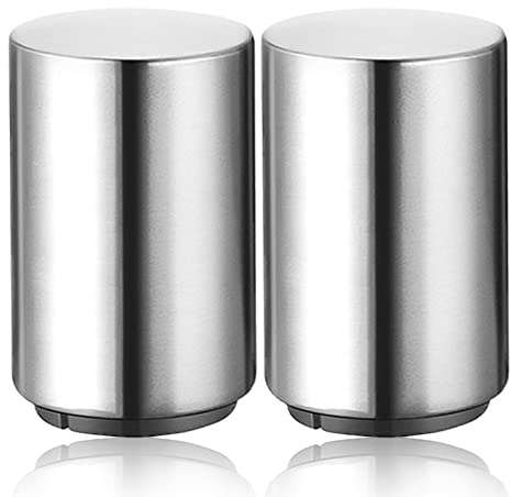 2PCS Pop-the-Top Beer Bottle Opener, Metal Automatic Magnetic Glass Bottle Cap Openers, Wine Bartender Tool Cap Catcher for Bar, Party, Wine Ceremony, Restaurant Household Utensils, Easy to Use-Silver