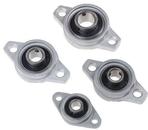 Fasizi 4pcs KFL08 8mm Zinc-Aluminum Alloy Flange Pillow Block Bearing