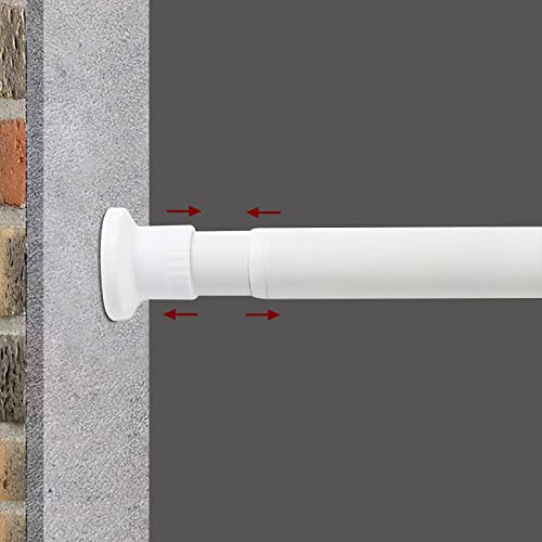 GOLDION Gardinenstange Multifunktionale Teleskopstange ohne Bohren 110-410cm Matt Weiß Ausziehbare Klemmbar Vorhangstange - Extra Lange Teleskopstange - für Trennwand, Vorhang und Balkon