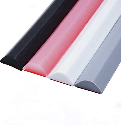 Barrera de agua para ducha, umbral de ducha plegable, barrera de ducha, tira de silicona para ducha, evita que se salga el agua, autoadhesivo (80cm,Negro)