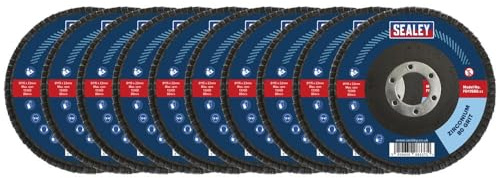 Sealey Zirconium Flap Discs, Size/Bore; Ø115/Ø22mm, 80Grit - Pack of 10 - FD1158010