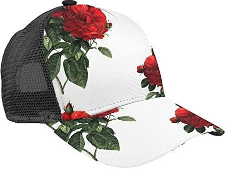 KJHBVND Roses Riot rote Jumble Cap Baseballkappe Verstellbare Anti-UV-Sonnenhut Gewaschene Baumwolle Outdoor Papa Hut für Männer Frauen, Schwarz , One size