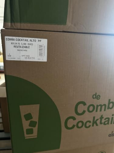 ACESA - Vasos Plastico Duro Alto de Coctel y Reutilizables - Vasos Coctel Plastico Ecologicos y Reciclables - Para Eventos - Duros y Libres de BPA y de Calidad 450cc (1000u)