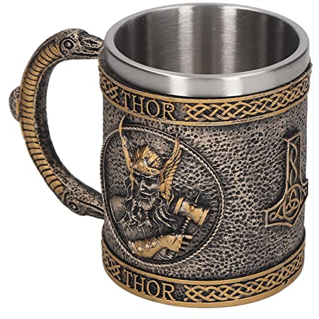 SUPYINI Gobelet viking, tasse médiévale, guerrier viking, tasse à café, bateau viking, chope à bière, gobelet en acier inoxydable, chope à bière, chope à bière, bourdon, gobelet à boire à la maison,