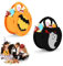2 Stück Halloween Eimer für SüßIgkeiten, CHSEROK Halloween Taschen, Trick or Treat, Halloween Korb Kinder-Fledermaus-Geistermuster zur Aufbewahrung von Halloween-Süssigkeiten