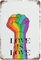 Vintage Blechschild Love Is Love Neuheit Gay Pride Lgbt Dekor Poster Wandkunst Dekor Küche Für Zuhause Cafés Schild Plakette 14 x 20 cm