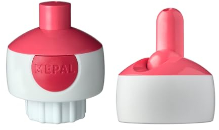 Mepal Campus Kit de bouchons pop-up et flip-up de rechange pour bouteille isotherme et bouteille d'eau avec joint d'étanchéité et paille pour produits pour enfants, PP/silicone, rose