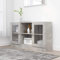 Toshilian Buffet, Meuble de Rangement Buffet Armoire de Cuisine Armoire à vitrine Gris béton 120x30,5x70 cm Aggloméré