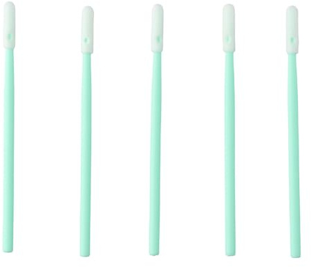AllGIFT 200 Pieces Free Sponge Tip Swabs,2.75'' Purification Swabs,Cleanroom Polyester Tip Cleaning Swabs,Green PP Handle Wipe Stick