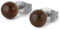 Kerbholz Pearl Earring Walnut Silber – Filigraner Ohrring mit rundem Holzelement aus Walnussholz, Edelstahl, Leicht