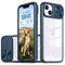 MEIQIBAO Cover iPhone 14 Custodia，Scorrevole Protezione Fotocamera Ultra Sottile Leggero Hard PC Back Cover e TPU Bumper Protettiva Case (Antiurto Antiscivolo AntiGraffio)，blu