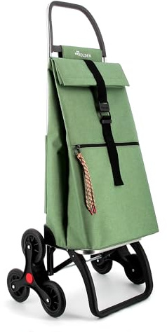Einkaufstrolley Rolser Big Tweed 6 Räder Treppensteiger - Grün