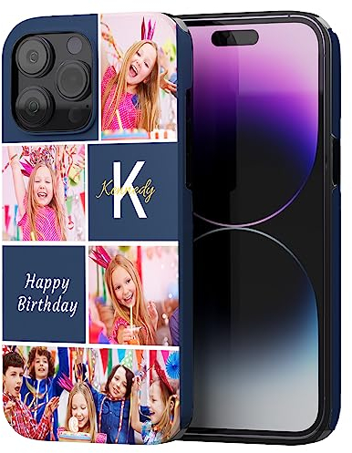 Easycosy zweischichtige personalisierte Handyhülle für iPhone 16 15 14 13 12 11 Pro/Max/Mini XR X Xs Max- Individuelle Geschenke selbst gestalten mit Foto & Text- Stoßfeste Kratzfeste weiche TPU Hülle