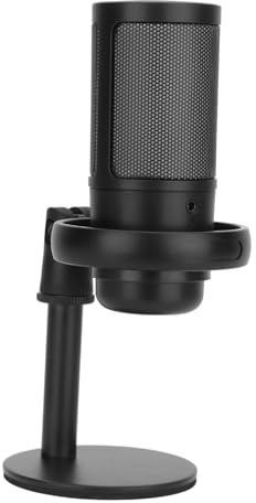 Microfono USB da Gioco per PC, Microfono a Condensatore con Supporto, Illuminazione RGB, Supporto Antiurto, per Streaming di Trasmissioni Dal Vivo, Karaoke, Video Podcast