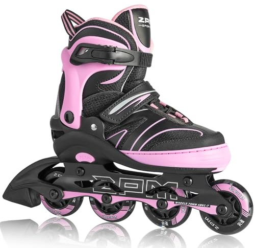 2PM SPORTS Größen Verstellbar Inliner für Kinder, Mädchen Jungen Inline Skates mit 82A PU Rollen für Damen/Herren Youngster Anfänger
