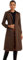 Allegra K Trench Coat Femme en Faux Suède à Revers Cranté Blouson Long à Double Boutonnage avec Ceinture Manteau Faux Cuir à Manches Longues Café Noir L