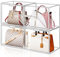 Giyiprpi 4 Packs Handbag Storage Organizer for Closet, Clear Acrylic Display Case for Purse and Handbag, Stackable Storage Organizer with Magnetic Door for Wallet Book Cosmetic Toys Display