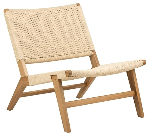 möbelando Holzstuhl >Carson< in Eiche, Geflecht Beige, Massivholz - 64x72x79cm (BxHxT)