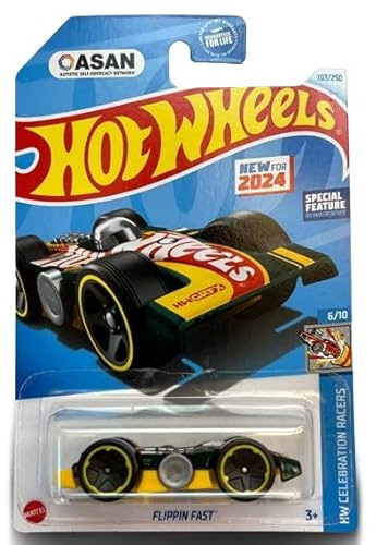 Hot Wheels Flippin Fast Green/Yellow 2024 HW Celebration Racers 6/10