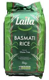 Laila Basmati Reis 5 kg - Premium Basmati-Reis aus Pakistan, aromatisch und leicht verdaulich, ideal für jeden Anlass, glutenfrei, perfekte Beilage für Ihre Gerichte