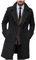 AEGJEGVD Wool Coats for Men UK Clearance,Long Trench Coat Mens Solid Turndown Long Sleeve Classic Business Coat Winter Casual Slim Fit Double Breasted Overcoat Windbreaker Warm Pea Coat S-3XL