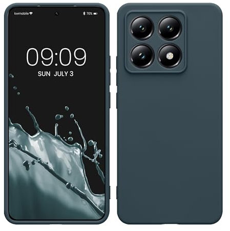 kwmobile Custodia Compatibile con Xiaomi 14T Cover - Back Case per Smartphone in Silicone TPU - Protezione Gommata - ardesia scuro