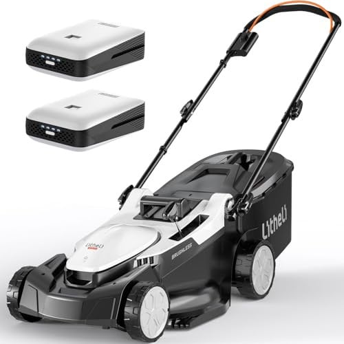 U20 Litheli Akku Rasenmäher, 2 x 20V, 43cm Schnittbreite, Brushless, bis 500 m², 40L Fangkorb, 25-75 mm Schnitthöhe, inkl. 2 x 4,0 Ah Akkus