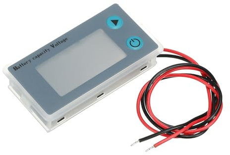 sourcing map Compteur de batterie, moniteur de capacité de batterie marine 12 V, indicateur de température de la batterie au lithium, affichage numérique LCD, coque arrière pour voiture, camping-car,