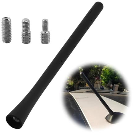 Antenne Universelle 16cm - Mini Radio Voiture avec Réception AM FM Dab de Haute Qualité, Remplacement Court avec 3 Vis M4/M5/M6 pour Toit