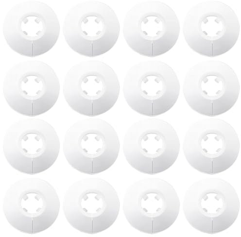 WOLMIK Lot de 16 cache-tuyaux de radiateur en plastique blanc pour tuyau de radiateur - Pour tuyaux de 14 à 16 mm de diamètre