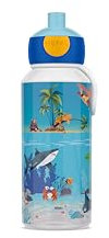 Mepal - Botella para Beber Pop-up Campus - Botella para Beber - Botella Agua a Prueba de Fugas para la Escuela - Sin BPA y apta para Lavavajillas - 400 ml - Tropical Ocean