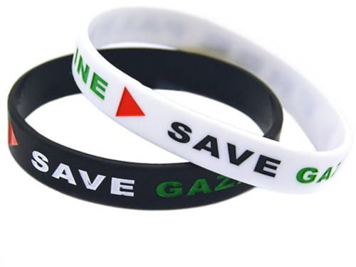 Lpitoy 2 Stück Silikon-armbänder Palästina-Flagge, Free Palestine Save Gaza, Silikon-armbänder, Handgelenkband Für Männer Und Frauen
