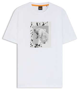 BOSS Mens Lupo T-Shirt Unique Polar Bear Graphic