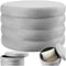 tectake® Hocker mit Stauraum, XL Scandi Sitzhocker Samt Stoff, Pouf, Polsterhocker rund für Schminktisch, Wohnzimmer Möbel, als Flur Möbel, Stauhocker Wohnen, Ø 67 x 42 cm - Samtoptik grau