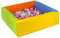 Velinda Piscine à balles carrée avec 200 balles, Cuir écologique, 5 éléments (Couleur de la Piscine/de balles: Jaune, Vert, Bleu, Orange/Perle, Transparent, Rose Clair, Argent)