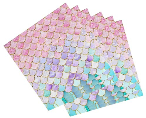 40 Pcs Mermaid Napkins for Her,Girls,Women,Sparkling Mermaid Napkins Princess Party Paper Serviettes,Disposable Tissue Dinner Serviettes Dinnerware for Birthday,Wedding,Baby Shower Party Tableware