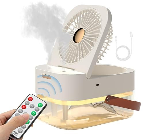 Ventilador portátil de aire acondicionado, ventilador de escritorio USB tipo C, velocidades de, máquina de refrigeración portátil de gran capacidad para mujeres y hombres