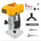 Cordless Router Trimmer for Dewalt 20V Battery,800W Brushless Trimmer Router with 5 Speeds，30000 RPM,5 PCS 1/4 Shank Palm Router Suitable for Woodworking, Slotting (NO Battery)