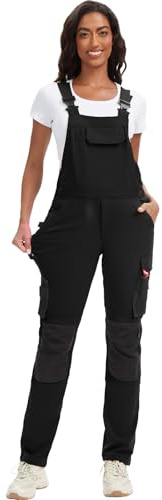 WORK IDEA Salopette da Lavoro Femminile con buona Elasticità, Numerose Tasche e Uso parziale del Tessuto Cordura per Una Maggiore Resistenza all'Usura, Adatta a Diversi Ambienti di Lavoro
