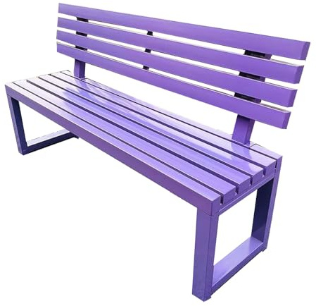 yurstcggh Wetterfest Holzbank Bank,Garten Terrasse Bank,Gartenbank,for Terrasse Park Rasen Hof, 2-4 Sitzer,mit Lehne,Verandastuhl for Basketballplatz Lila 120×40×85cm