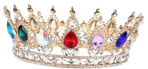 Mikinona nuziale nozze Accessorio per da sposa copricapo da festa ballo studentesco per ragazze Diademi corone Copricapo del partito copricapo nuziale lega Colorato