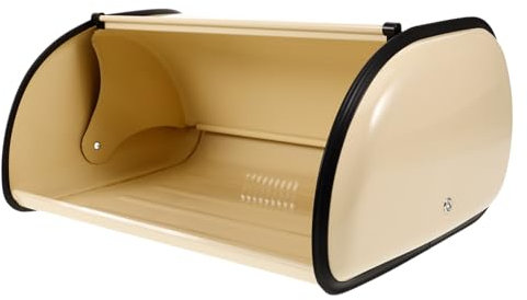 Sosoport Metálica Decorativa De Cocina Caja De Pan Vintage Organizador De Cocina Gran Capacidad Color Champán Resistente Adecuado Para Almacenar Pan y Snacks