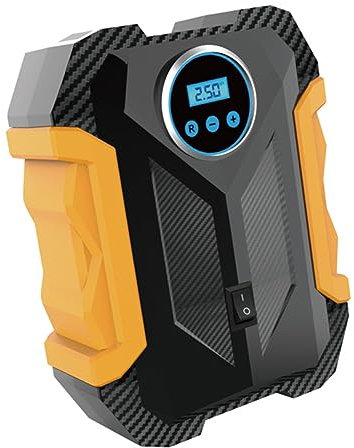 PRETYZOOM 1 Pièce Pompe à Air Électrique Portable pour Voiture et Vélo avec Écran Numérique Compresseur Pratique et Silencieuse pour Gonflage de Pneus Ballons et Plus