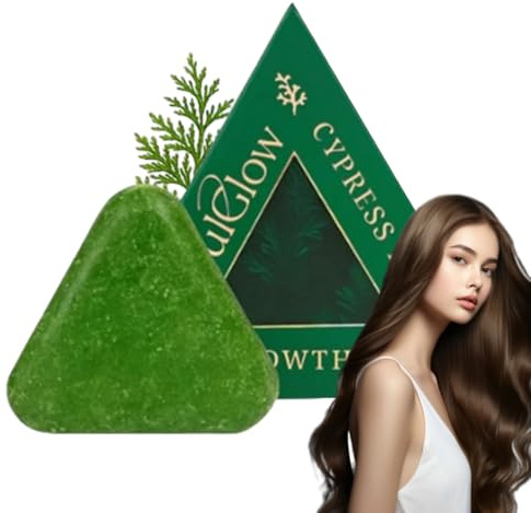 Cypress Leaf Hair Growth Soap, Nature Triangle Shampoo Bar, Usman Grass Shampoo Bar, Gentle Cleansing & Nourishing Care for All Hair Types (1PCS)