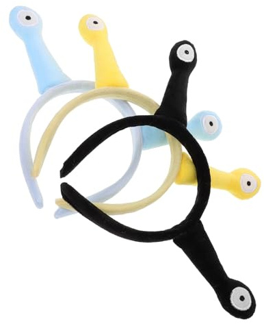Lustiger Haarreif mit Augen aus Plüsch, Packung Schnecke | Niedliches Haarband mit Schneckenaugen, Bequemes Accessoire für Alltag und Draußen, 3 Stück
