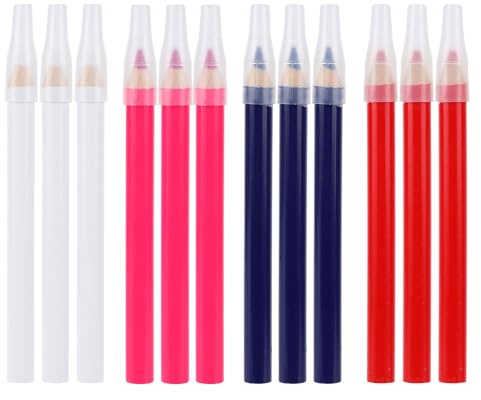 12 Stoffmarker zum Nähen, Wasserlösliche Schneiderkreide Waschbare Stoffmarker zum Quilten Schneidern Kleidermachen Nähen für Holzarbeiten und DIY-Bastelarbeiten (4 Farben)