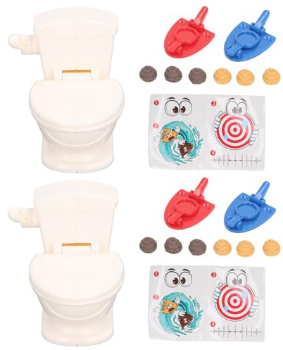CHEOTIME Funny Toilet Seat Trick Toy,Mini Toilet Toy for Adults with 3D Poop,Funny Squirting Toilet Gag Gift,Portable Simulation Toilet Seat Prank Trick Toy